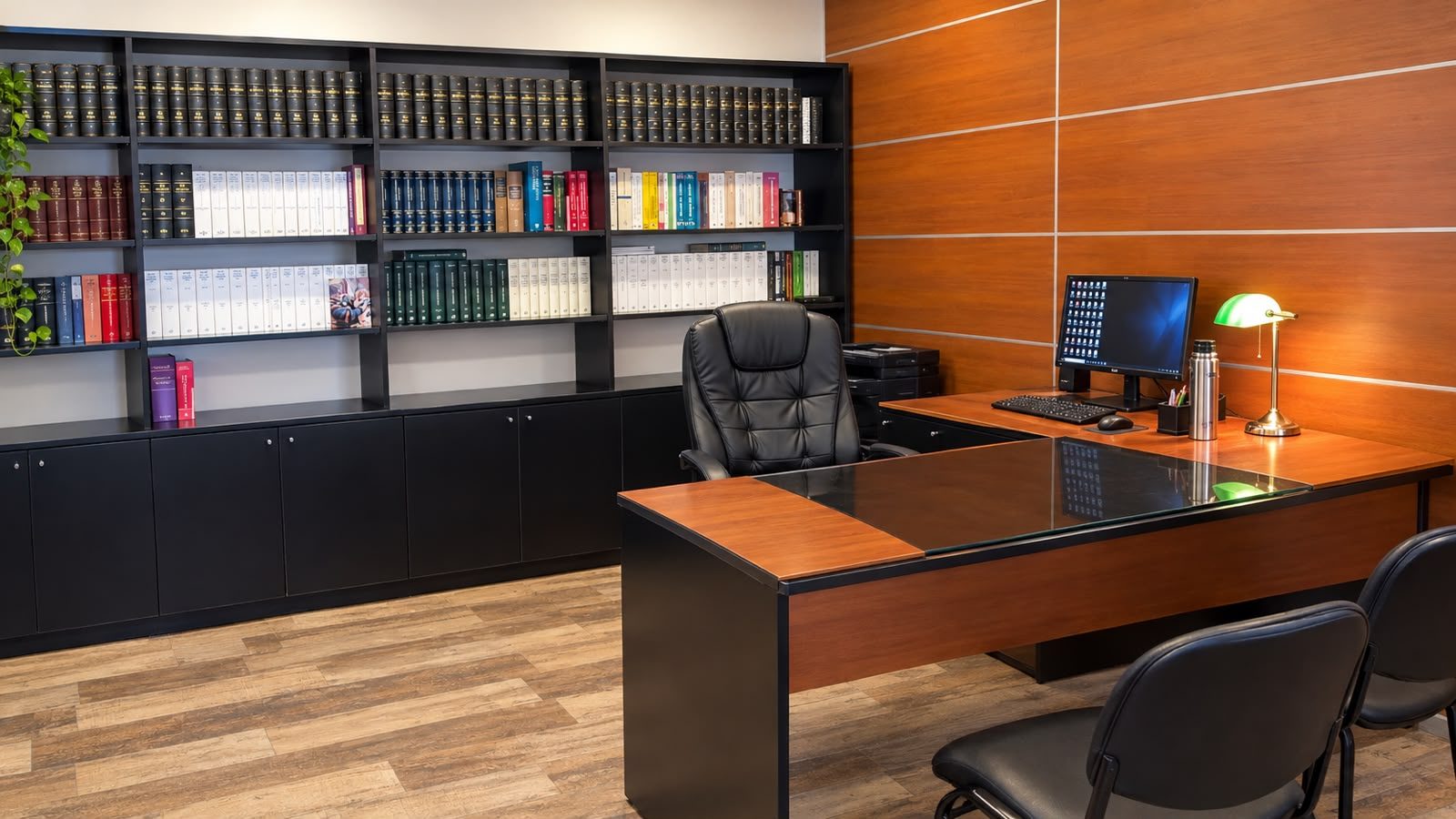 Despacho con biblioteca jurídica